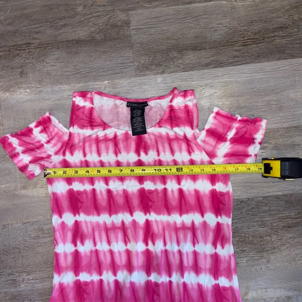 Design History Women’s Short Sleeve Cold Shoulder Tie Dyed Spandex Dress Small - Picture 9 of 11